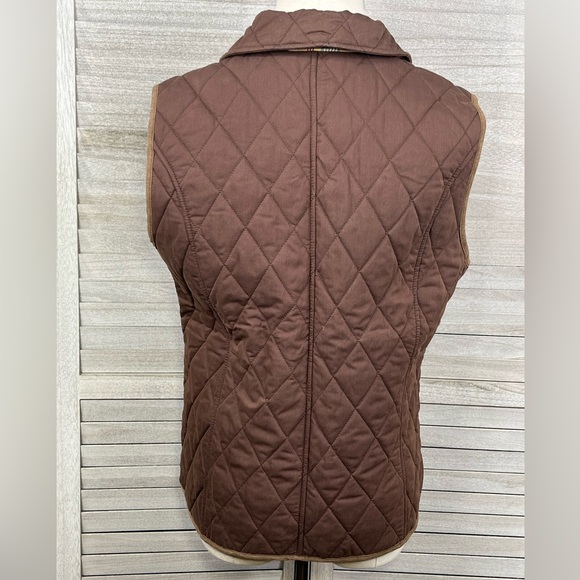 L.L. BEAN Women's Insulated Quilted Vest Brown/Multi Plaid-Small - Picture 3 of 4